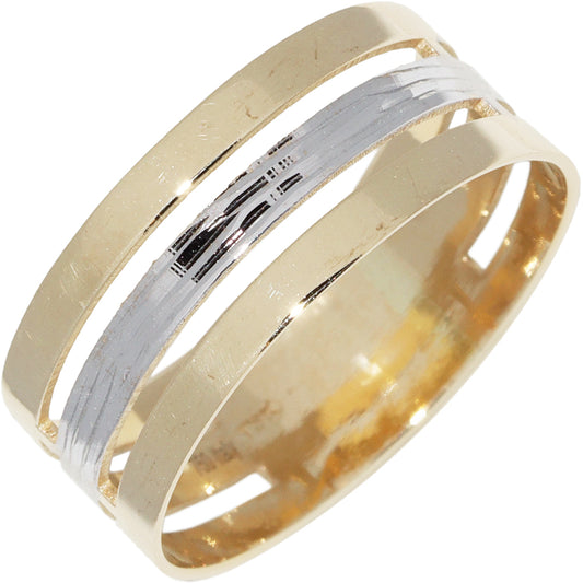 K18YG K18WG Gold Ring Size 14.5