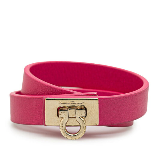 Salvatore Ferragamo Gancini Leather Bracelet