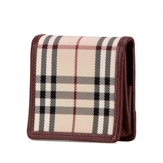 Burberry Check Canvas Leather Wallet