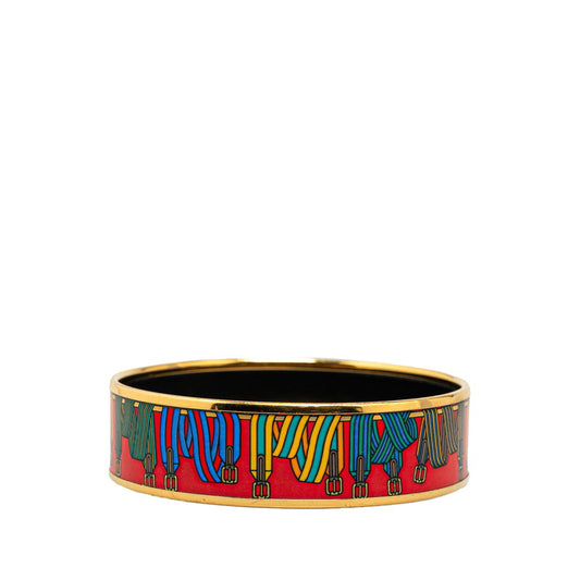 Hermes Enamel GM Bangle Red Multicolor