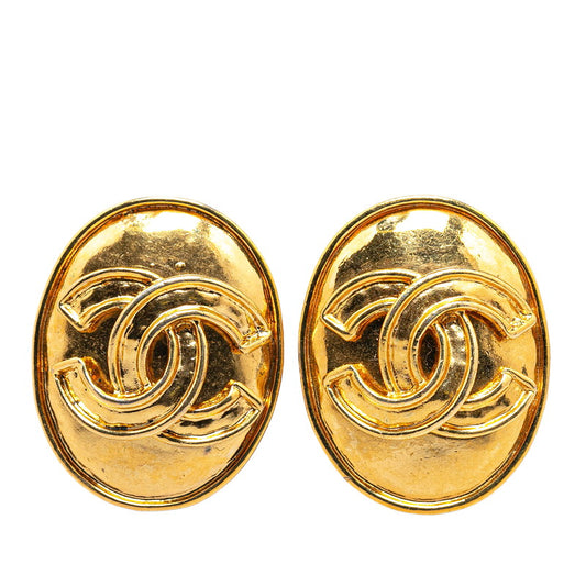 Chanel Vintage Coco Mark Drop Earrings Gold