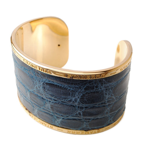 STAMERRA Crocodile Alloy Bangle Bracelet Blue