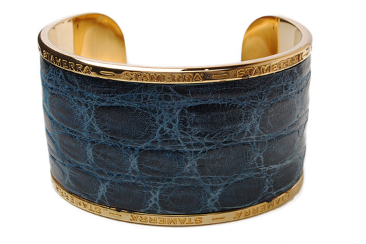 STAMERRA Crocodile Alloy Bangle Bracelet Blue