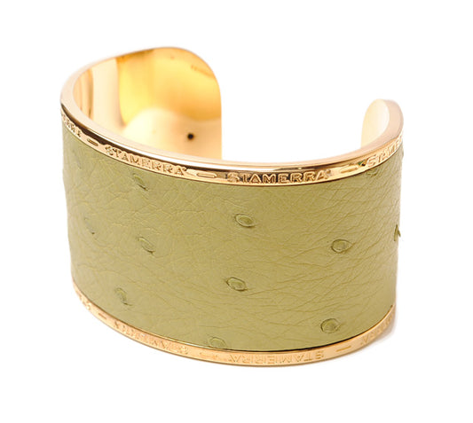 STAMERRA Ostrich Alloy Bangle Bracelet Light Green