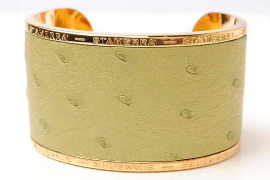 STAMERRA Ostrich Alloy Bangle Bracelet Light Green