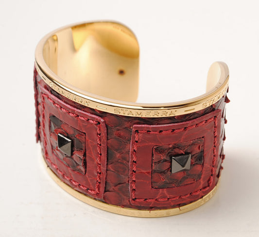 STAMERRA Python Crocodile Studded Bangle Bracelet