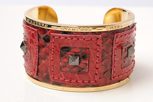 STAMERRA Python Crocodile Studded Bangle Bracelet