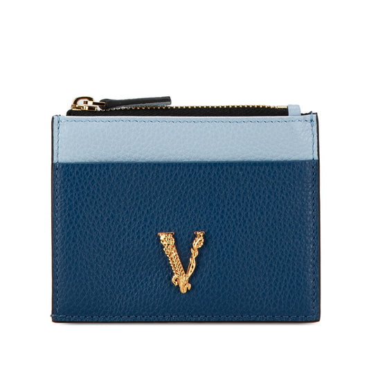 Versace Virtus Bicolor Leather Card Coin Case