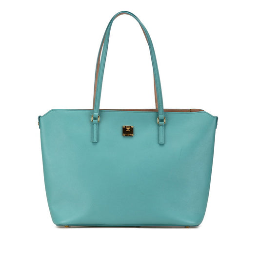 MCM Leather Tote Bag Green