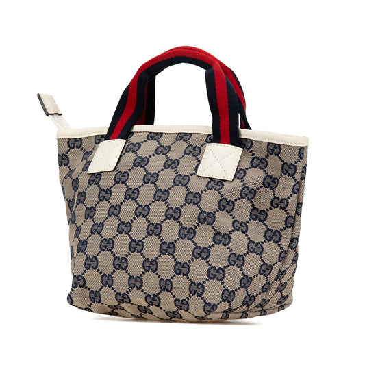 Gucci GG Canvas Mini Handbag Navy Leather