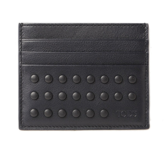 Tod's Leather Card Case Dark Navy