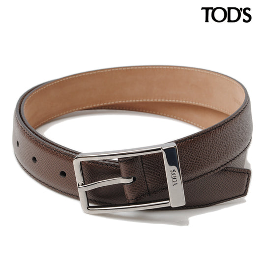 Tod's Embossed Leather Belt Light Brown