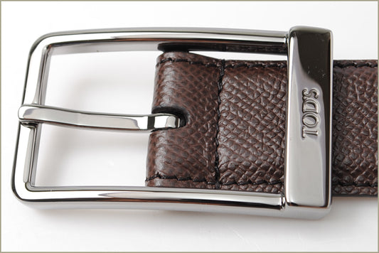 Tod's Embossed Leather Belt Light Brown