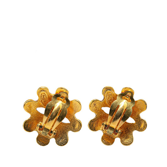 Chanel Vintage Flower Motif Earrings