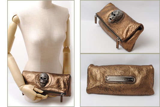 Thomas Wylde Skull Clutch Bag Leather