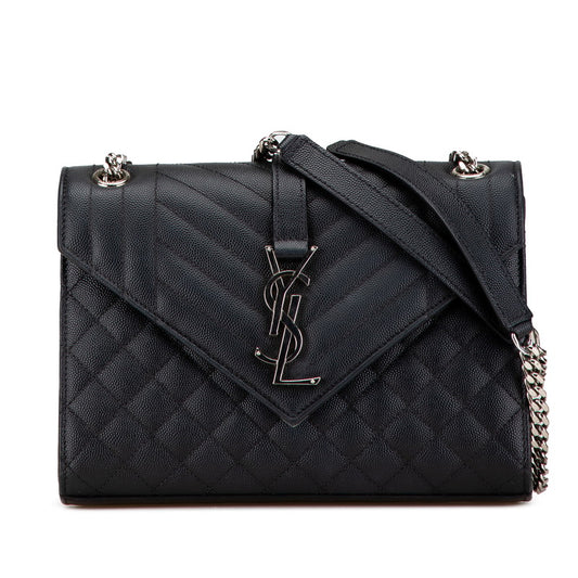 Yves Saint Laurent Leather Envelope Chain Shoulder Bag