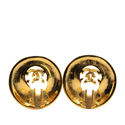 Chanel Vintage Coco Mark Earrings Gold