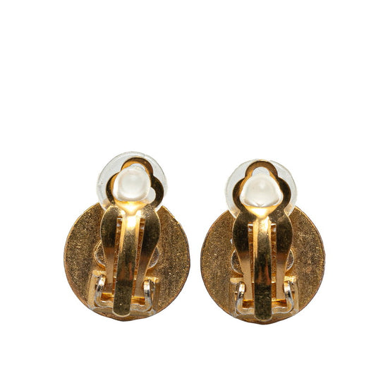 Chanel Vintage Coco Mark Earrings Gold