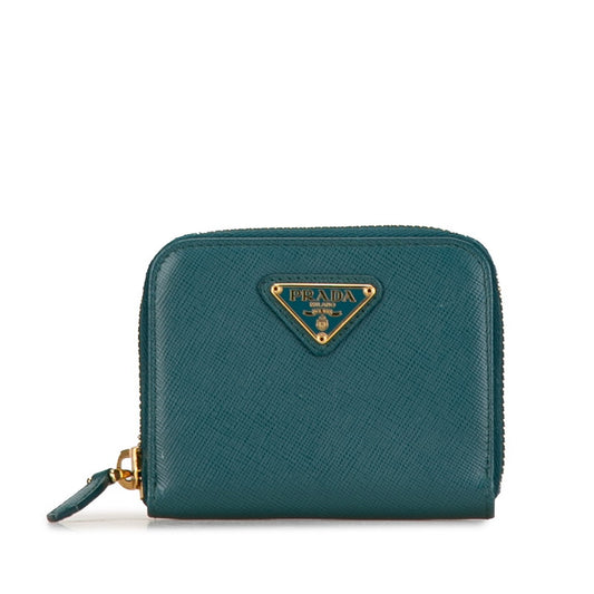 Prada Leather Turquoise Coin Case 1M0268