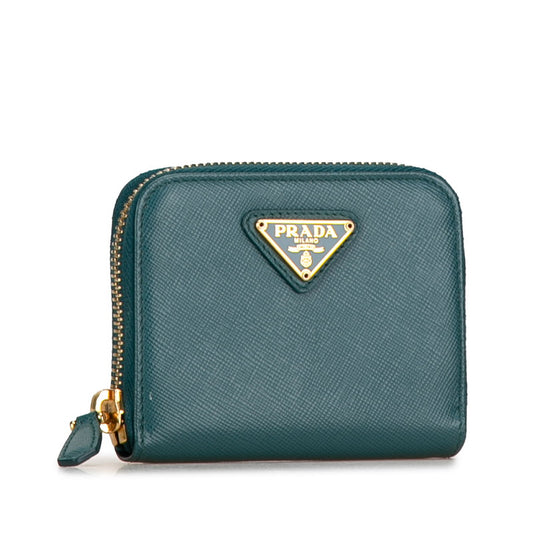 Prada Leather Turquoise Coin Case 1M0268