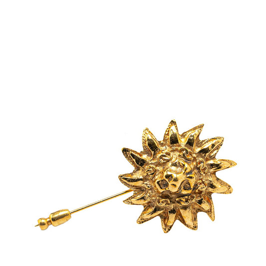 Chanel Lion Motif Brooch Gold