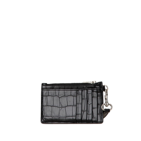 Balenciaga Croc Embossed Leather Card Case