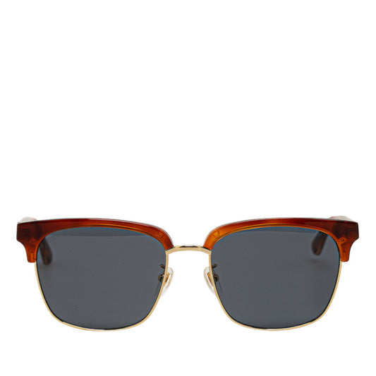 Gucci GG0382S Plastic Sunglasses Brown Gold