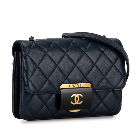 Chanel Lambskin Coco Mark Matelasse Shoulder Bag