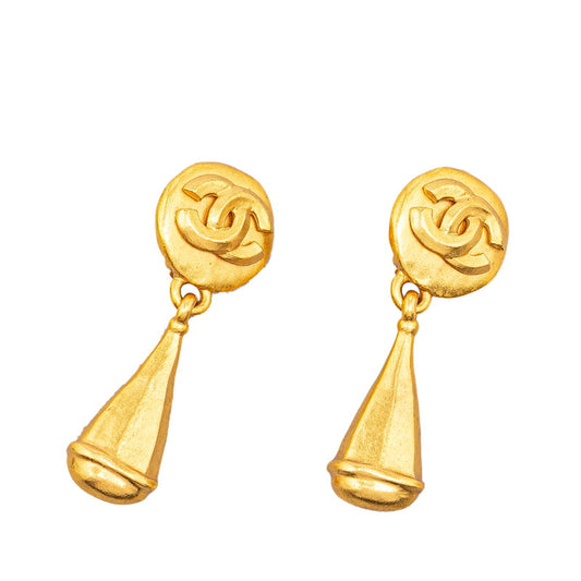 Chanel Vintage Coco Mark Earrings Gold