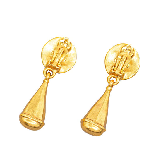 Chanel Vintage Coco Mark Earrings Gold