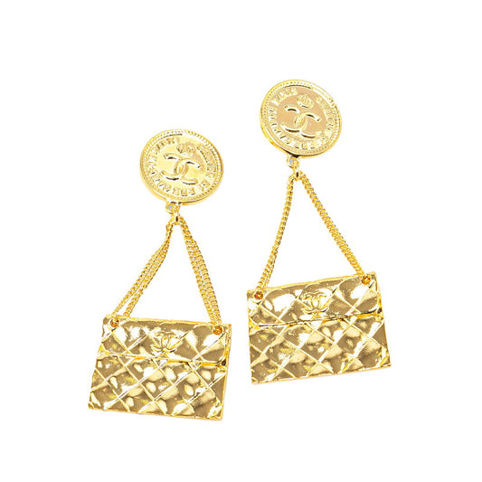 Chanel Coco Mark Earrings Gold Plated