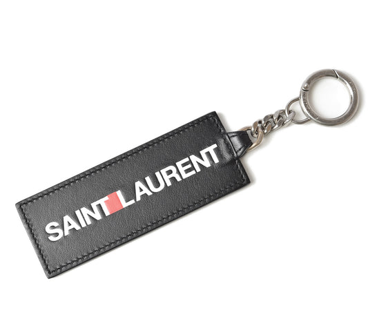 Saint Laurent Leather Keyring Black