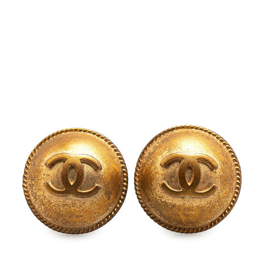 Chanel Vintage Coco Mark Round Earrings