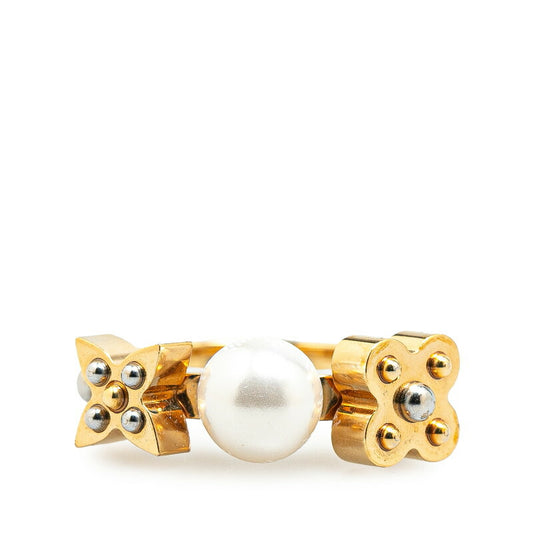 Louis Vuitton Charmy Pearl Ring Gold Plated