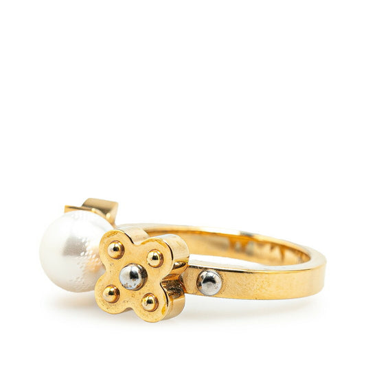 Louis Vuitton Charmy Pearl Ring Gold Plated